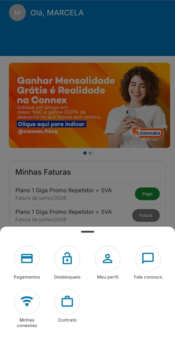 Screenshot do aplicativo Minha Connex